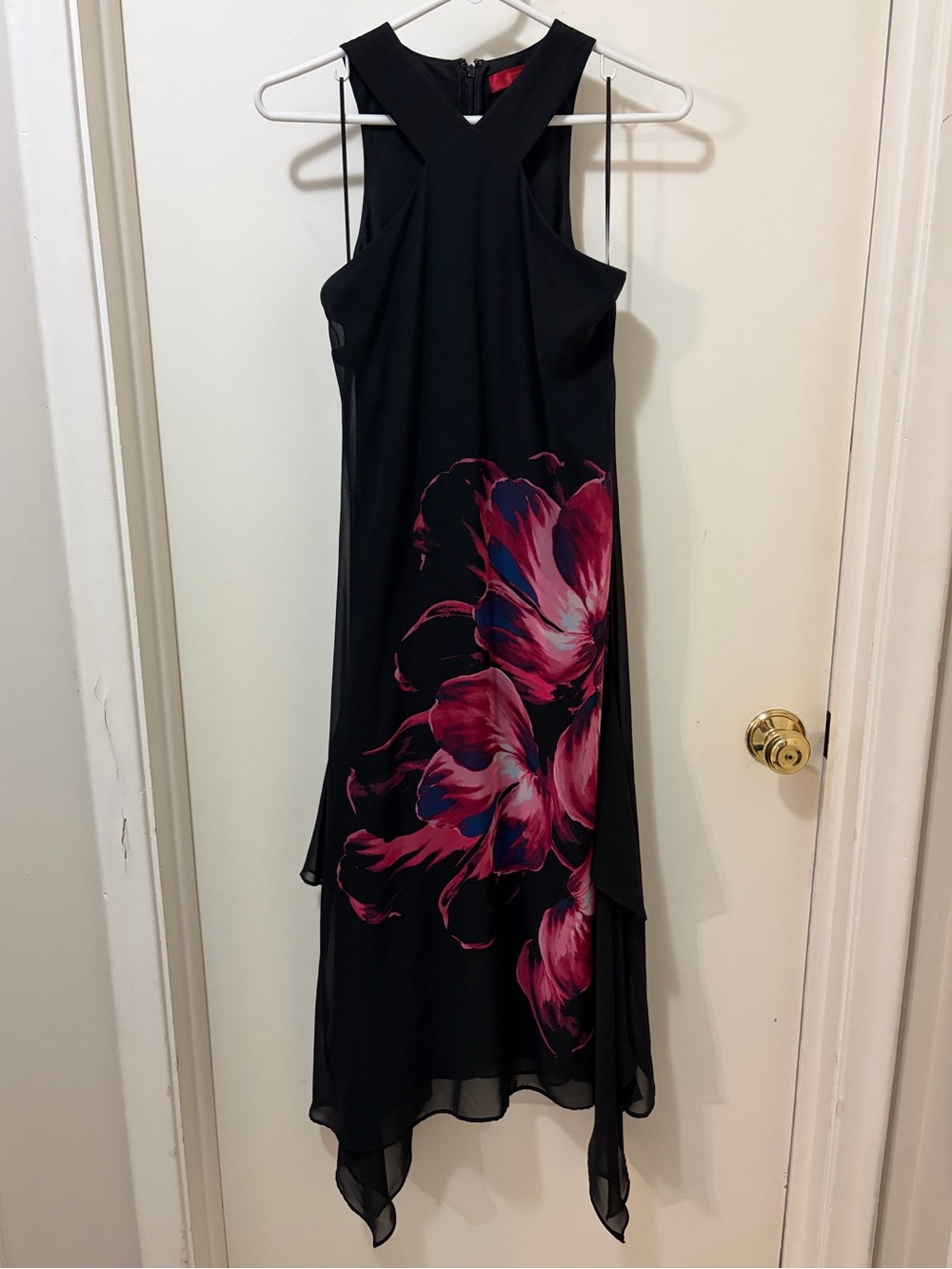 Black Floral Evening Dress